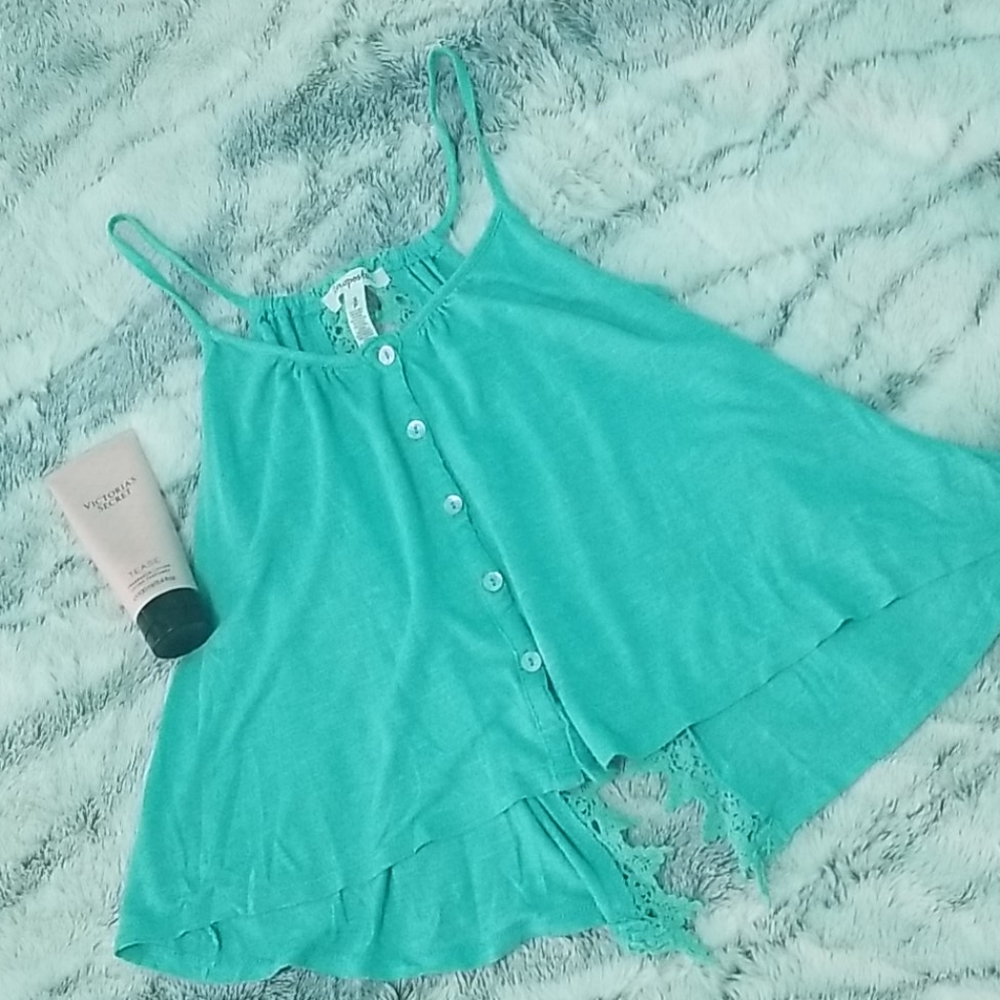 Aeropastale teal flowy tank!!